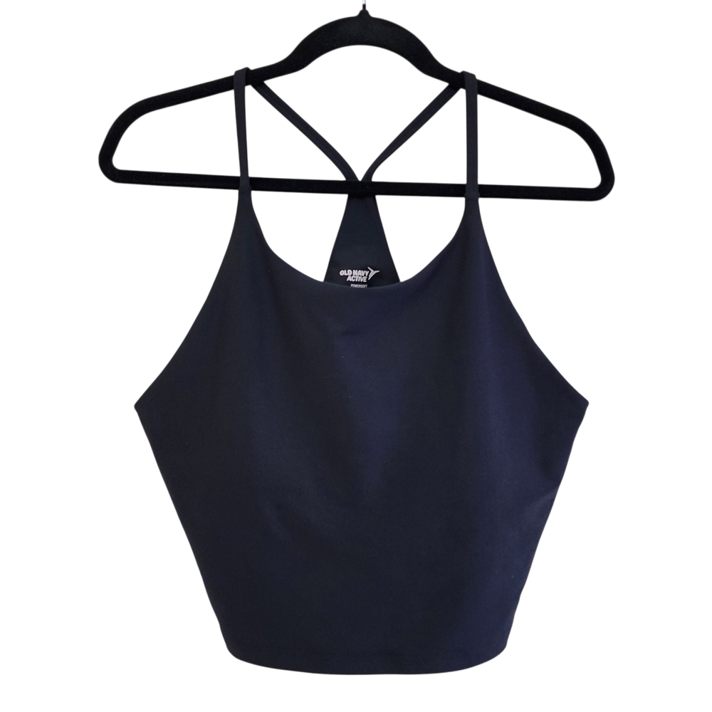 OLD NAVY Active Powersoft Black Racerback Bra Cami Brami Light Padding Size  XL